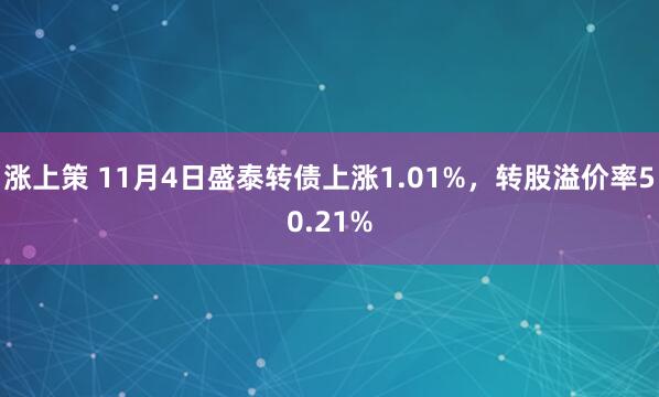 涨上策 11月4日盛泰转债上涨1.01%，转股溢价率50.21%
